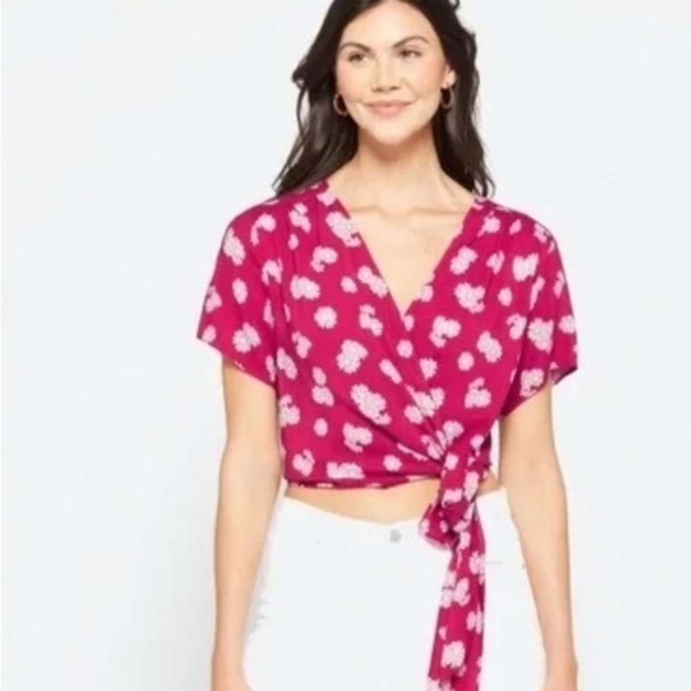 NEW…LUSH Ranya Faux Cropped Floral Wrap